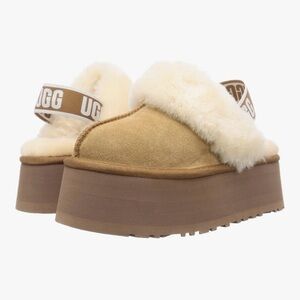 UGG Women's Tan and Cream Platform Mules